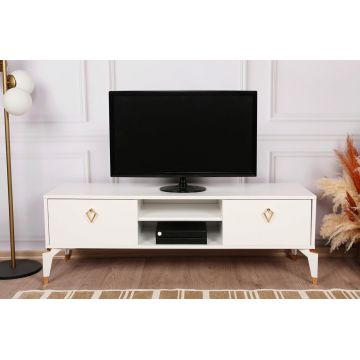 Comoda TV, Kalune Design, Posh, 143x47x40 cm, Alb