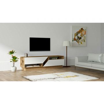 Comoda TV Koza, 160x40x45 cm - Nuc/Alb