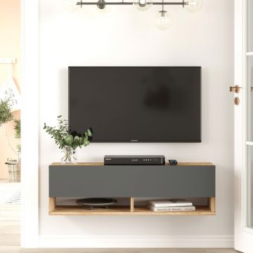 Comoda TV, Locelso, FR13, 100x29.1x31.6 cm, Pin Atlantic / Antracit