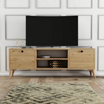Comoda TV, Mezza, Dolce 1122, 138x42.6x29.5 cm, Stejar