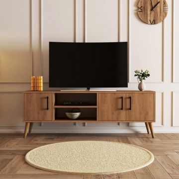 Comoda TV, Mezza, Exxen, 150x52x34 cm, Stejar