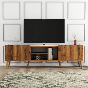 Comoda TV, Mezza, Lotus, 180x52x34 cm, Maro