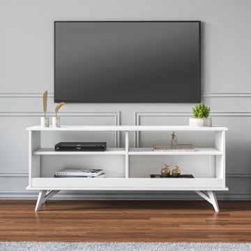 Comoda TV, Minima, Parker, 140x43x38 cm, Alb