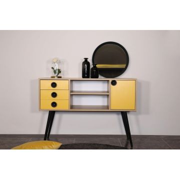 Consola, Mod Design, HAVANA, 120x80x40 cm, Stejar / Galben