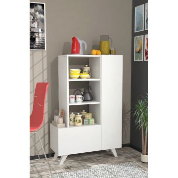 Dulap multifunctional, Coraline, Agostina, 80x121x31.5 cm, Alb