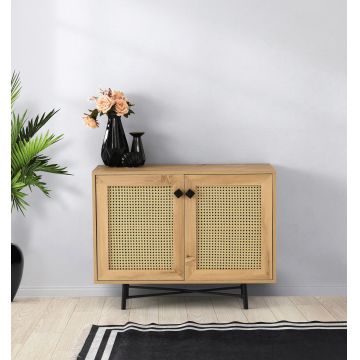 Dulap multifunctional, Kalune Design, Tarsus, 100x77x40 cm, Stejar / Negru