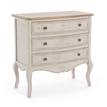 Comoda Clarisse, Bizzotto, 80 x 40 x 80 cm, lemn de paulownia/MDF