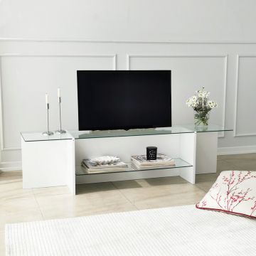 Comoda TV, Neostill, Escape, 158x40x35 cm, Alb