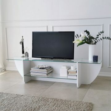Comoda TV, Neostill, Lily, 158x40x35 cm, Alb