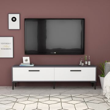 Comoda TV, Olivia, Inel, 150x45x29.6 cm, PAL , Antracit/Alb