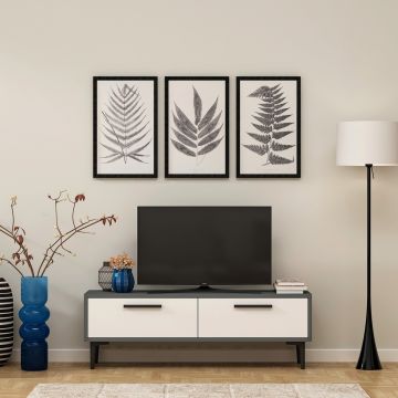 Comoda TV, Olivia, Leni, 120x45x29.6 cm, PAL , Antracit/Alb