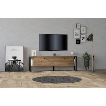 Comoda TV, Puqa Design, Ahu, 160x50.4x24.5 cm, PAL, Maro