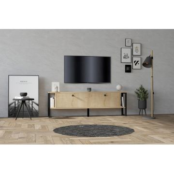 Comoda TV, Puqa Design, Ahu, 160x50.4x24.5 cm, PAL, Maro