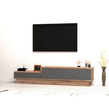 Comoda TV, Puqa Design, Asır, 160x35x35 cm, PAL, Pin Atlantic / Antracit