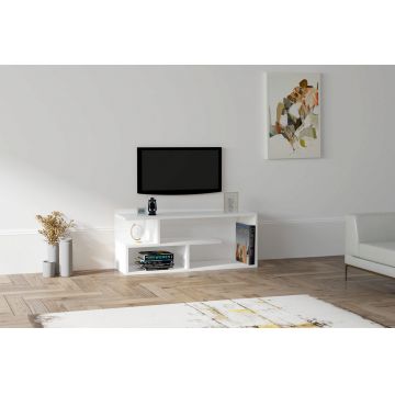 Comoda TV, Puqa Design, Cafu, 100x40x29.6 cm, PAL, Alb