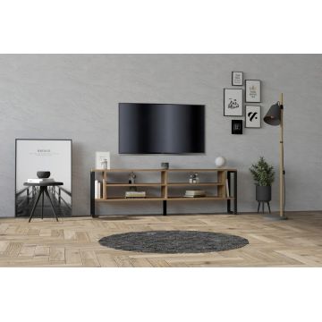 Comoda TV, Puqa Design, Cupe, 160x50.4x24.5 cm, PAL, Maro