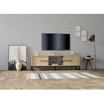 Comoda TV, Puqa Design, Mono, 160x50x40 cm, PAL, Maro