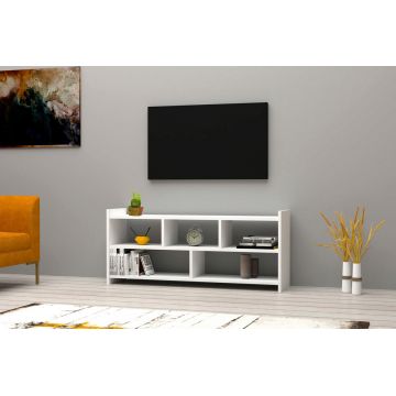 Comoda TV, Puqa Design, Pera, 120x55x28 cm, PAL, Alb