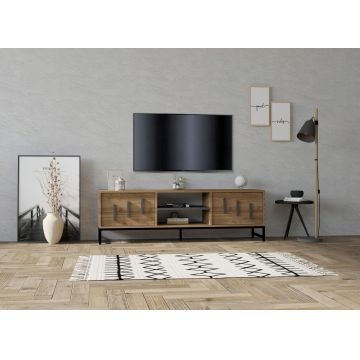 Comoda TV, Puqa Design, Shape, 160x50x40 cm, PAL, Maro