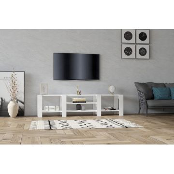 Comoda TV, Puqa Design, Technic, 159.8x40x33.6 cm, PAL, Alb