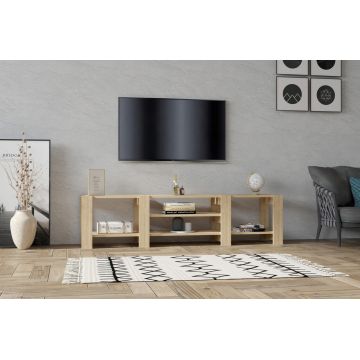 Comoda TV, Puqa Design, Technic, 159.8x40x33.6 cm, PAL, Maro