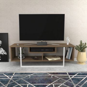 Comoda TV, Retricy, Asal 120, 120x35.2x40.2 cm, PAL, Nuc/Alb