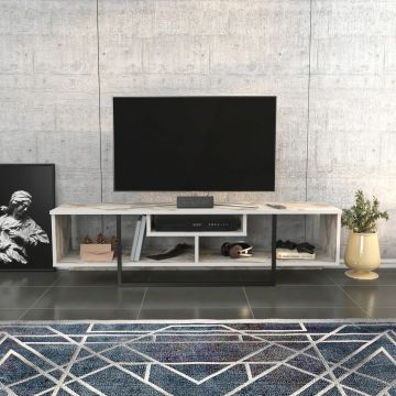 Comoda TV, Retricy, Asal 150, 150x35.2x40 cm, PAL, Alb/Negru