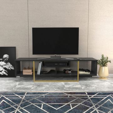 Comoda TV, Retricy, Asal 150, 150x35.2x40 cm, PAL, Negru