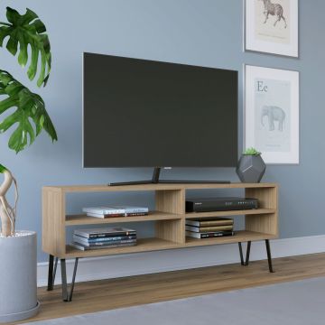 Comoda TV, Retricy, Farrar, 120x25x46.6 cm, PAL, Stejar