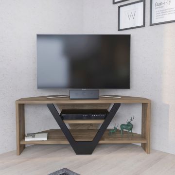 Comoda TV, Retricy, Karin, 90x35x36.8 cm, PAL, Nuc / Negru