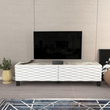 Comoda TV, Retricy, Lerze, 149.2x35x38 cm, PAL, Alb