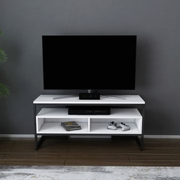 Comoda TV, Retricy, Merrion, 110x35x49.9 cm, PAL, Alb/Negru