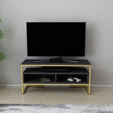 Comoda TV, Retricy, Merrion, 110x35x49.9 cm, PAL, Aur/Antracit
