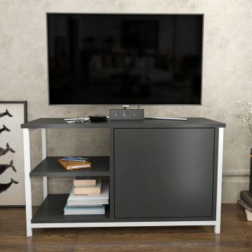 Comoda TV, Retricy, Muskegon, 89.6x35.3x50.8 cm, PAL, Alb / Antracit