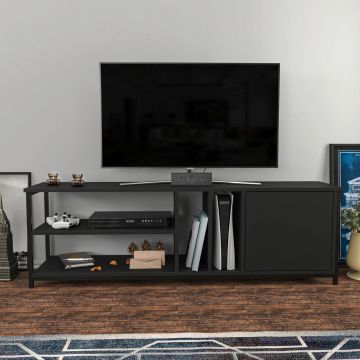 Comoda TV, Retricy, Oneida, 140x35.3x50.8 cm, PAL, Negru / Antracit