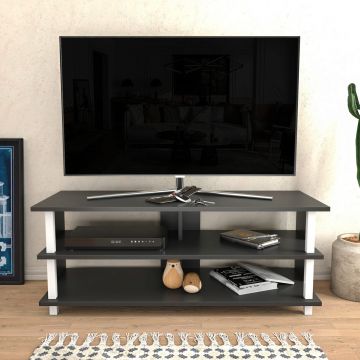 Comoda TV, Retricy, Pueblo, 120x44.6x47.4 cm, PAL, Alb / Antracit