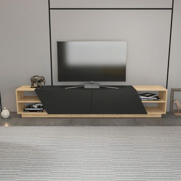 Comoda TV, Retricy, Rhodes, 240x37.1x47.4 cm, PAL, Stejar / Antracit