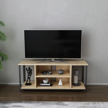 Comoda TV, Retricy, Rinaldo, 120x35x50.8 cm, PAL, Negru / Stejar