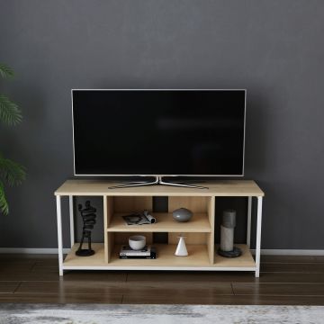 Comoda TV, Retricy, Rinaldo, 120x35x50.8 cm, PAL, Stejar alb