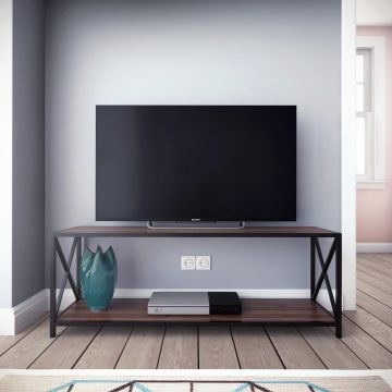 Comoda TV, Retricy, Xena, 120x33x45.7 cm, PAL, Nuc / Negru