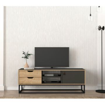 Comoda TV, Tera Home, Dolores, 150x53.2x35 cm, PAL, Safir / Antracit