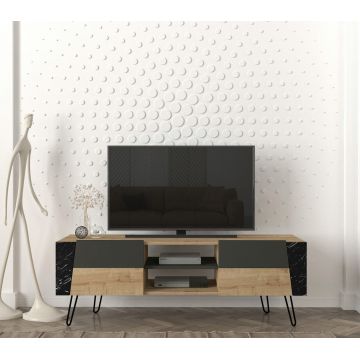Comoda TV, Tera Home, Fanten, 150x52x36.8 cm, PAL, Safir / Antracit