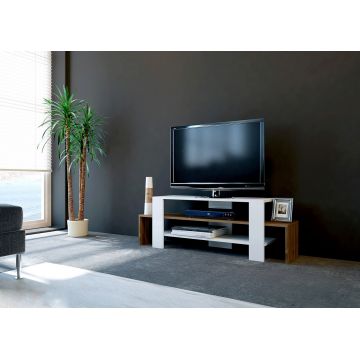 Comoda TV, Woody Fashion, Sole, PAL, Alb/Maro