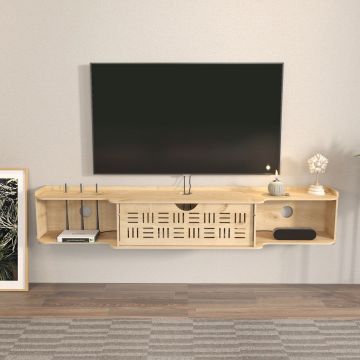 Comoda TV, Zena Home, Pare, 140x25x25 cm, PAL, Stejar