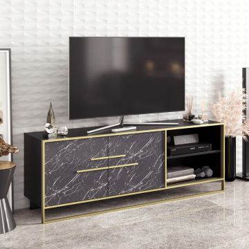 Comoda TV, Zena Home, Polka, PAL, Aur/Negru