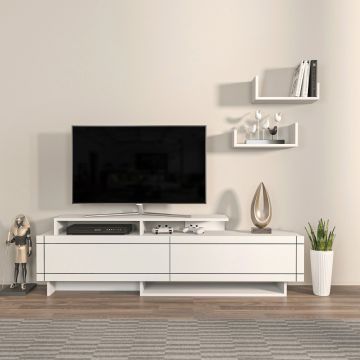 Comoda TV, Zena Home, Tammy, 180x54x36.8 cm, PAL, Alb