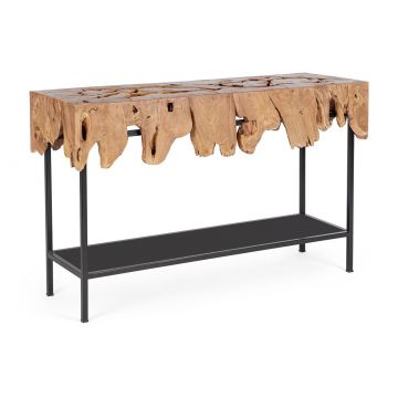 Consola Grenada, Bizzotto, 120 x 40 x 77 cm, lemn de tec, design unicat