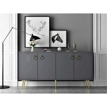 Consola, Olivia, Drop, 140x75x40 cm, PAL, Antracit