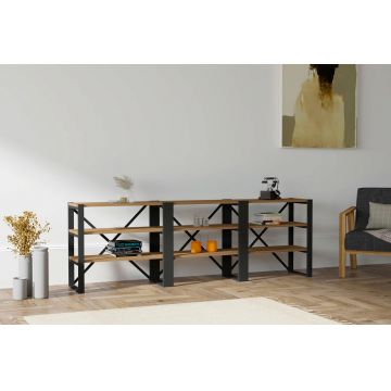 Consola, Puqa Design, Prof, 210x58.5x32 cm, PAL, Nuc / Negru