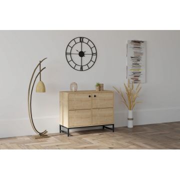 Consola, Puqa Design, Sedef, 90x75x40 cm, PAL, Safir / Negru